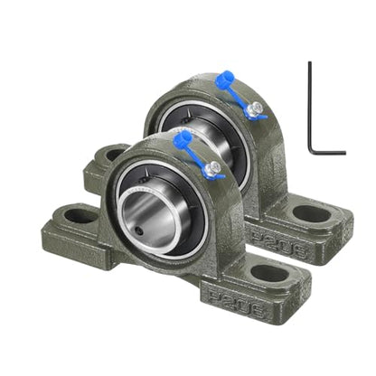 uxcell 2 Pcs UCP206-20 Pillow Block Bearings 1-1/4 inch Bore Self Alignment, Solid Cast Iron Base Mounted Chrome Steel Bearings - size: UCP206-20