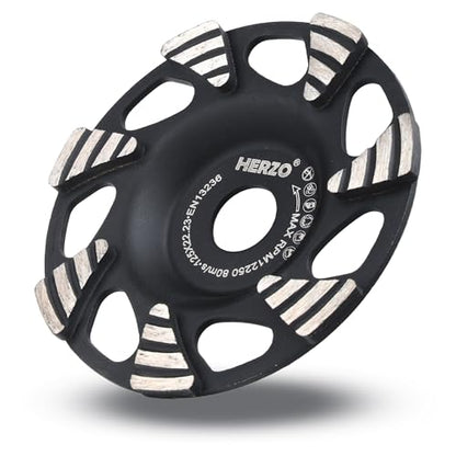 HERZO Grinding Cup Wheel for Concrete 5 inch, Diamond Grinding Disc for Concrete, Stone, Natural Stone, Tile Adhesive, Granite, Masonry, 5in Cup Wheel for Angle Grinders - style: 125mm triangular