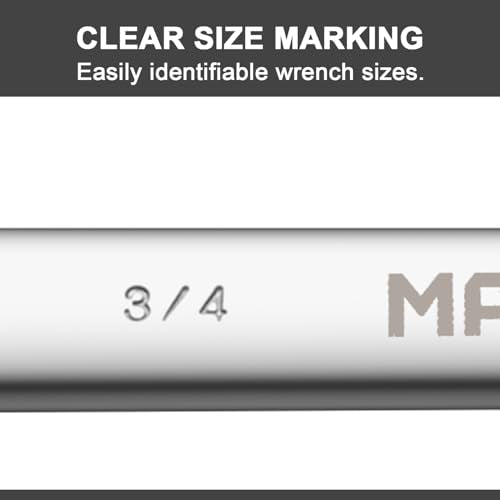 MAXPOWER 3/4 Inch Combination Wrench, Durable Cr-V Steel with Precise 12 Point Box End, Off-Corners Design, 15-Degree Offset - size: 3/4 Inch