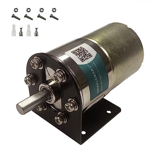 Bringsmart DC 12V 150rpm Gear Motor with Bracket Centric Shaft 37mm Gearbox - style: 12V 150RPM