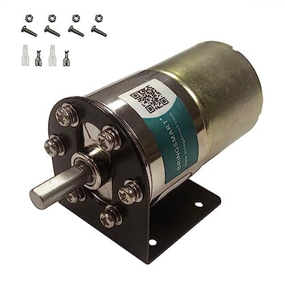 Bringsmart DC 12V 300rpm Gear Motor with Bracket Centric Shaft 37mm Gearbox - style: 12V 300RPM