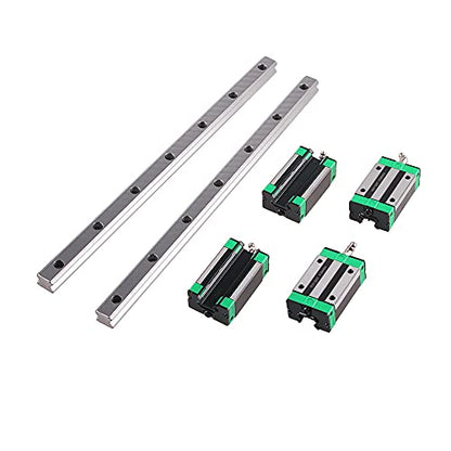 Linear Guide Rail 2 X HGR 20-900mm Linear Slide Rail + 4 X Bearing Blocks Linear Guideway Rail for DIY CNC Routers Lathes Mills - size: 900mm, style: Linear Rail HGR20 with Green Bearings