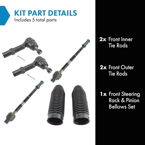 TRQ Front Driver & Passenger Side Steering Kit Steering Rack & Pinion - style: PSA58608