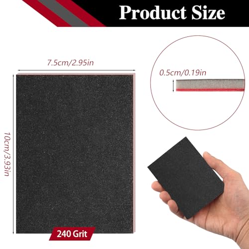 27 Pcs Sanding Sponge Block Pads, 240 Grit Fine Sandpaper Sand Paper - size: 240 Grits