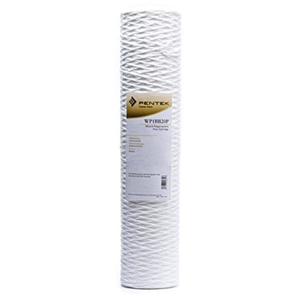 Pentair Pentek WP1BB20P Big Blue Sediment Water Filter, 20-Inch, Whole House Polypropylene String-Wound Filter Cartridge, 20" x 4.5", 1 Micron, White - style: 1 Micron