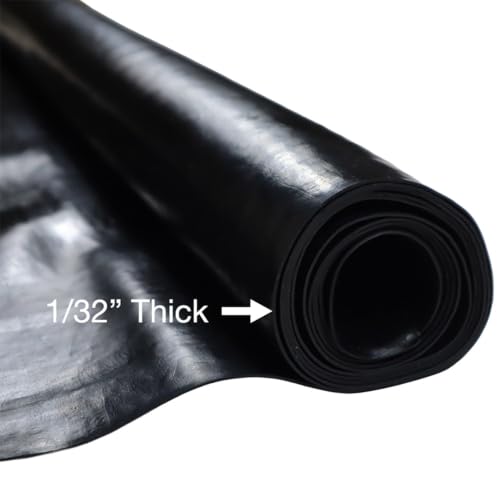 EPDM Rubber Sheet, Black, 60A, 0.031" x 36" x 48" - size: 48 x 36 x 0.031 in.