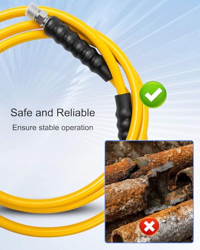 High Pressure Hydraulic Hose, 1/4" ID x 6FT 10000PSI w/CH604 Coupler - color: Yellow, size: 6FT