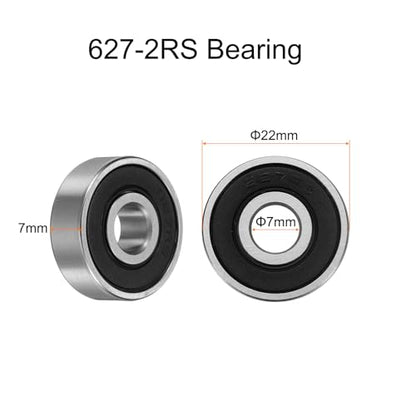 uxcell 10pcs 627-2RS Bearing 7x22x7mm, Chrome Steel, Precision ABEC3 - size: 627-2RS