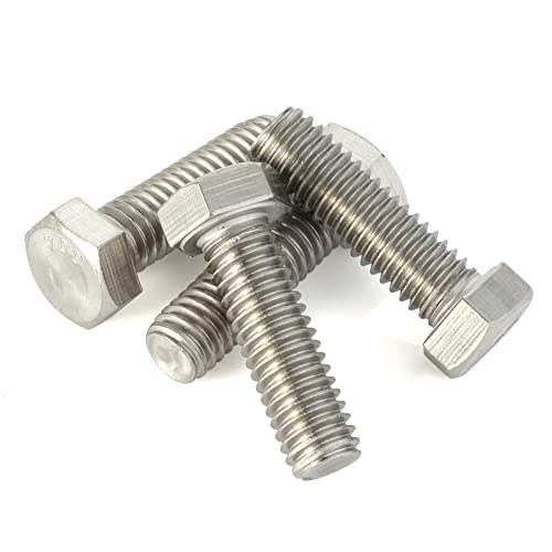 M6-1.0 x 20mm Hex Head Bolts Hexagon Screws, 304 Stainless Steel 18-8, Plain Finish, Fully Threaded, 25 PCS - size: M6 x 20mm
