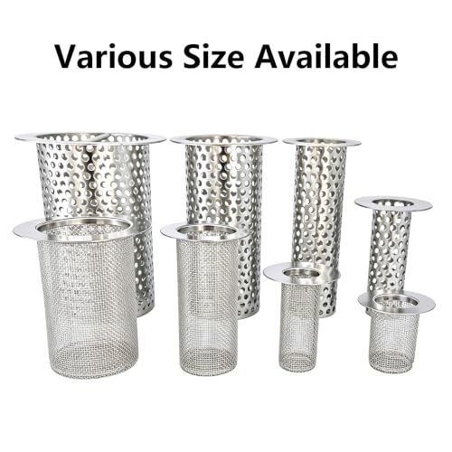 2" Diameter Floor Drain Strainer 2" Tall 304SS Cylinder Filter Basket