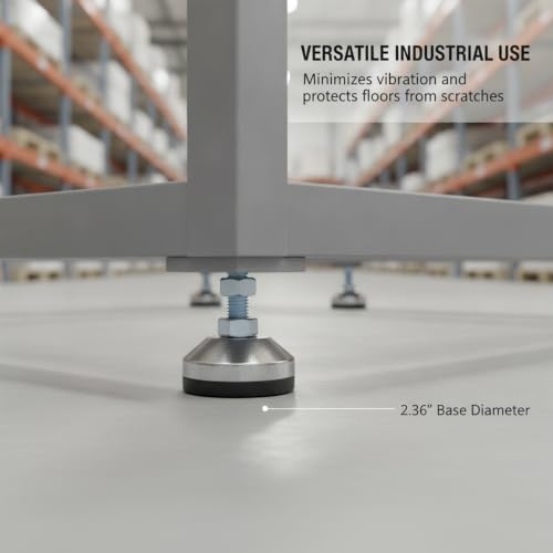 Adjustable Feet Levelers Leg Leveler 2.36" Dia Base, Adjustable Foot M12 Thread, Bracket 5280LB, Suitable for Cabinet, Table, Workbench, Machine (12)
