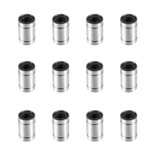 12PCS LM6UU Linear Bearings, 6mm Bore Dia Linear Motion Bushing with Double Side Rubber Seal Great for CNC Machine 3D Printer - size: LM6UU