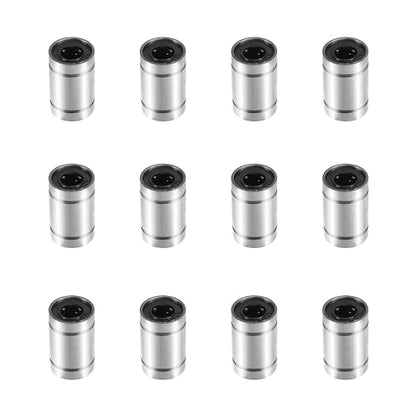 12PCS LM6UU Linear Bearings, 6mm Bore Dia Linear Motion Bushing with Double Side Rubber Seal Great for CNC Machine 3D Printer - size: LM6UU