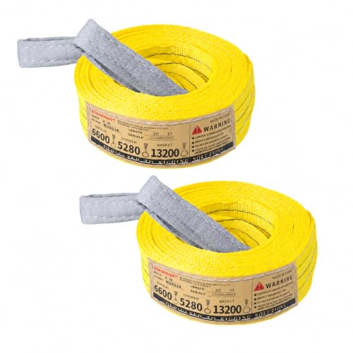 3 Ton Polyester Lifting Sling, 6600 lb, 3 in x 20 ft, 2 Pack - size: 20 ft (6 m)