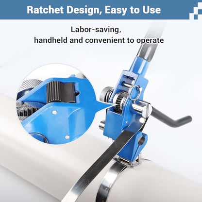 Steel Banding Strapping Tool, Heavy-Duty Ratchet Tensioner & Cutter