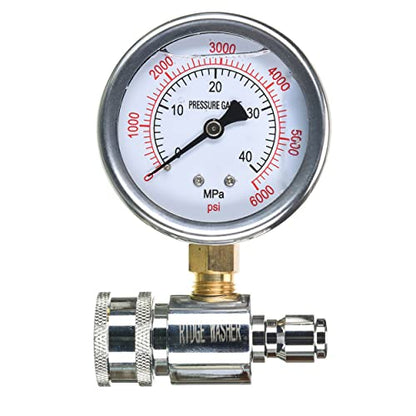 RIDGE WASHER Pressure Washer Gauge with 3/8'' Quick Connect Socket and Plug - size: Pres. Gauge