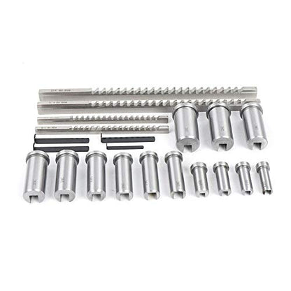 TFCFL 22pcs Keyway Broach Kit Metric Size Metalworking Tool Lathe Collared Bushing Shim Set Metric Size Metalworking Tool Set 12-30 HSS for CNC Router