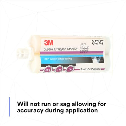 3M Super-Fast Repair Adhesive, 04747, 1.6 fl oz Cartridge, Tranlucent Color - size: 47.3 mL