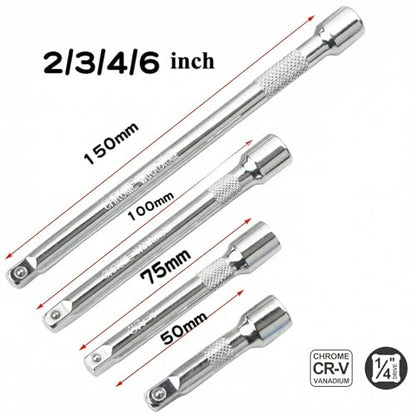 EMSTAR 4PCS 1/4 Inch Drive Socket Extension Set - size: 1/4" Socket Extension Set