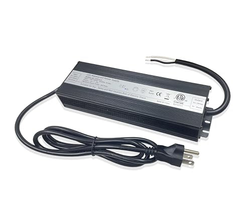 KBLEDLAMP LED Driver 300W 12V Power Supply, IP67 Waterproof, AC 100-130V to DC 12V 25A Low Voltage Transformer Converter Power Adapter with 3-Prong Plug for Outdoor LED Lights Industrial Landscape