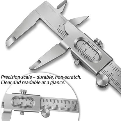 Metal Vernier Caliper Manual Fine Adjustment Measuring Caliper Tools Micrometer Ruler [5inch],Angle Measuring Caliper