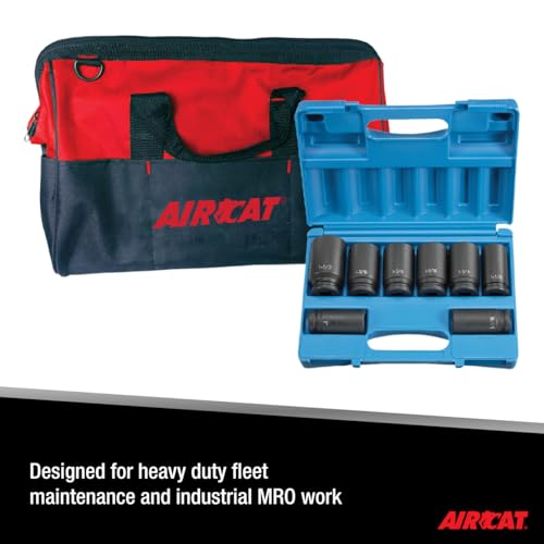 AIRCAT 1770-XLK 3/4" Impact Wrench Kit, 1,600 ft-lb Max Torque, 6,500 RPM
