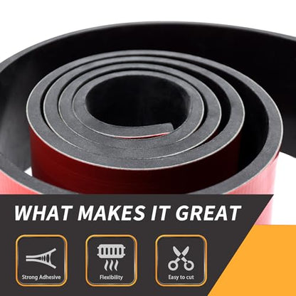 3/8 Inch Thick Neoprene Rubber Strips and Heavy-Duty Solid Rubber Rolls, Sheet for DIY Gasket, Warehouse, Seals, Weather Stripping, Flooring (2 Inch Wide, 5 Feet Long) with Adhesive Backing - size: 3/8" x 2" x 5', style: Adhesive Backing