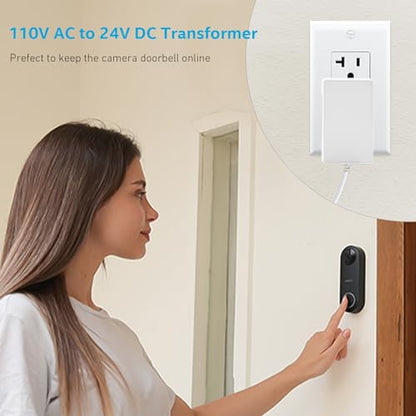 24 Volt Doorbell Transformer 110V/120V AC to DC 24V Adapter Compatible with LED Strip Lights