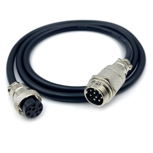 3.28 ft GX20 9 Pin Male to Female Cable, GX20 9Pins Female to Male Head Aviation Cordset Electrical Connector Panel Mount Circular Metal Adapter Cordset for Ships 5A 200V 20AWG (1meter) - size: GX20 9Pin