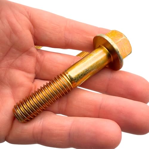 1/2"-13 x 2-1/2" Grade 8 Flange Bolts (4-Pack) – Heavy-Duty Hex Flange Bolts – High-Strength SAE J429 2.5" Coarse Thread Flange Bolts for Automotive, Machinery & Construction