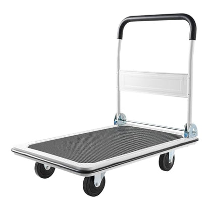 VEVOR Foldable Push Cart Dolly, 660 lbs Load Capacity, Folding Platform Truck with Swivel Wheels, Moving Platform Hand Truck Flatbed Cart, Space Saving Push Handle for Easy Storage 35.4 x 34.3 x 24 in - size: 35.4 x 34.3 x 24.0 in /900 x 870 x 610 mm