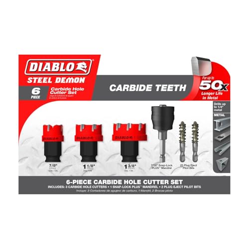 Diablo Steel Demon Carbide Teeth Hole Cutter Set - 6-Pieces