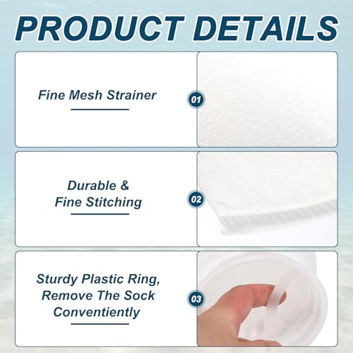 Aquarium Filter Bag Mesh (2Pc 100 Micron 7.1" Ring 31.9" Long) - size: 100 Micron - 31.9" Long 7.1" Ring