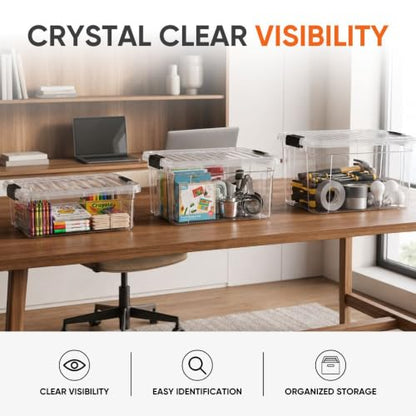 Superio 11 Quart Clear Plastic Storage Boxes with Lids, Stackable Organizer Containers, BPA-Free Storage Bins for Home, Office, School & Dorm, 1 Pack - size: 14.15" x 10" x 6.5"