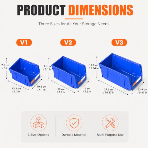 14pc Wall-Mounted Organizer V1 V2 V3 Master Combo Set Blue - color: Blue, size: V1-8Bins&V2-3Bins&V3-3Bins&4Rails