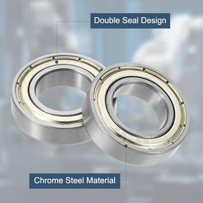 uxcell 8 Pack 6902ZZ Deep Groove Ball Bearings, 15x28x7mm Chrome Steel Double Shield Bearing for Electric Motor, Home Appliances, Garden Machinery, (ABEC5) - size: 6902ZZ