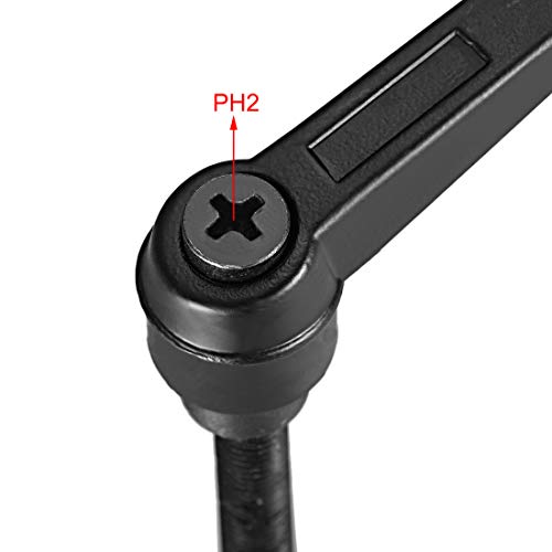 uxcell M8 x 65mm Handle Adjustable Clamping Lever Thread Push Button Ratchet Male Threaded Stud Knobs Locking Rotating Screw Handles Quick Release Bolt Black 2pcs - color: Black, size: M8 x 65mm