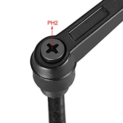 uxcell M8 x 65mm Handle Adjustable Clamping Lever Thread Push Button Ratchet Male Threaded Stud Knobs Locking Rotating Screw Handles Quick Release Bolt Black 2pcs - color: Black, size: M8 x 65mm