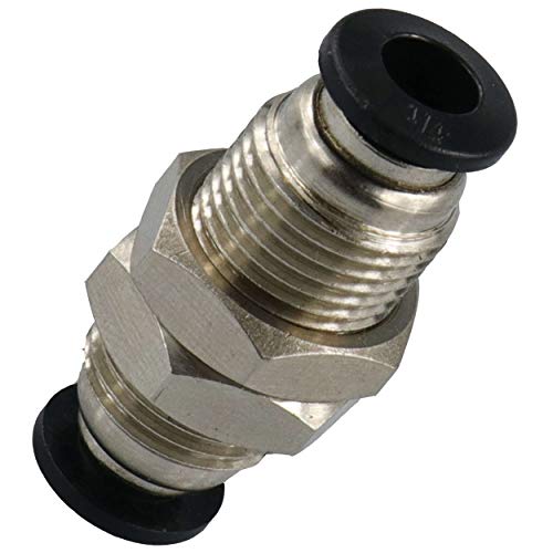 Utah Pneumatic 1/4" Bulkhead Push to Connect Nickel Plated Brass (5 Pack)