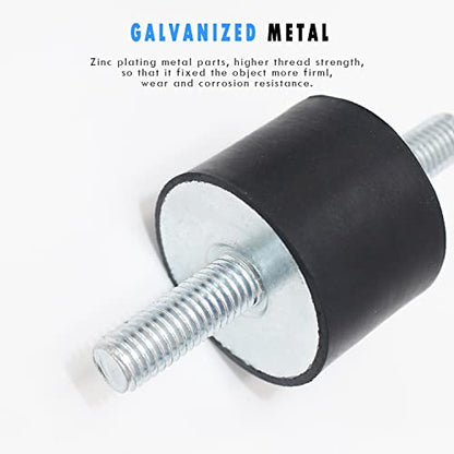 M6 Rubber Isolator Mounts with Studs Air Compressor Pump Shock Absorbers - size: VV-M6x18-20x15