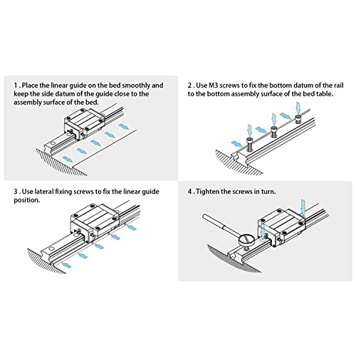 MGN12H 200mm Premium Linear Rail Guide 2pcs MGN12 Linear Slide 8mm for 3D Printer and CNC Machine Upgrade (2pcs/Pack) - color: Black MGN12H 2 Rail + 2 Carriage block, size: 200mm
