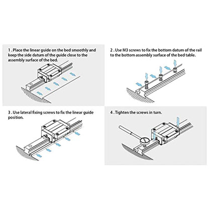 MGN12H 200mm Premium Linear Rail Guide 2pcs MGN12 Linear Slide 8mm for 3D Printer and CNC Machine Upgrade (2pcs/Pack) - color: Black MGN12H 2 Rail + 2 Carriage block, size: 200mm