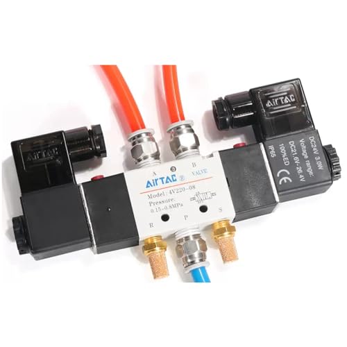 Solenoid Valve AirTAC 4V230C-08 DC12V 1/4"PT Double Solenoid 5/3 Way Closed Center Air Pneumatic Internal Pilot 21-114 PSI 5 Port 3 Position Have Memory Function. - size: 4V230C 08 1/4"PT, style: DC12V
