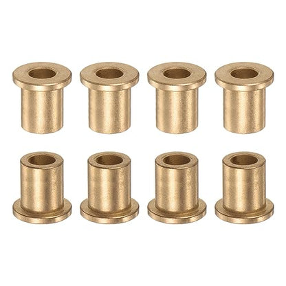 HARFINGTON 8pcs Flange Bearing Sleeve 10mmBore,16mmOD,20mm L,Bronze Bushing - size: 10mm x 16mm x 20mm