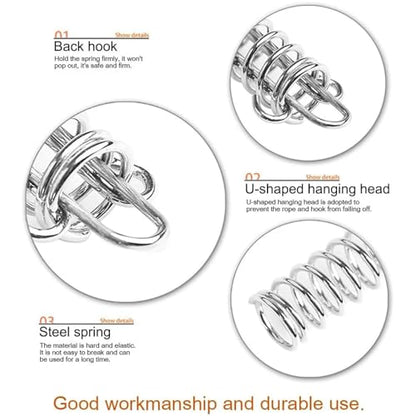 4.7" Tension Springs with Hook Ends,304 Stainless Steel Sunshade Hardware - size: 8 PCS Large (4.7 in)