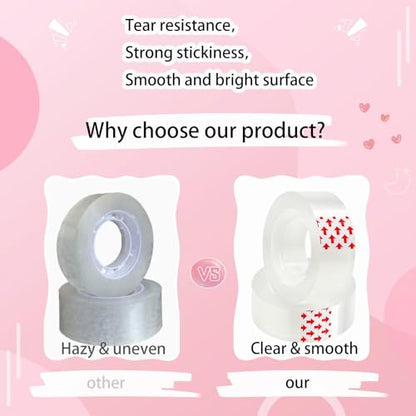 Tape Dispenser Desk,Desktop Tape Dispenser, Tape Dispenser with Weighted Non-Skid Base, Includes 6 Rolls Transparent Tape (0.71" x 1000"),Heavy Duty Tape Holder for Office, Home, School(Purple) - color: Purple