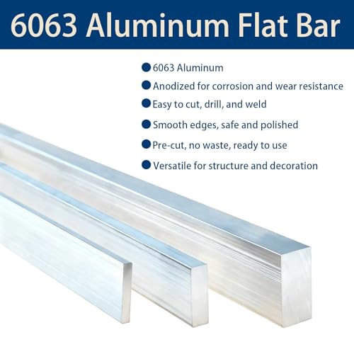 1 Piece 305mm x 25mm x 12mm 6063 Aluminum Flat Bar, Silver, Lightweight & Strong for DIY Projects, Furniture, and Industrial Use (1, 305 * 25 * 12mm)