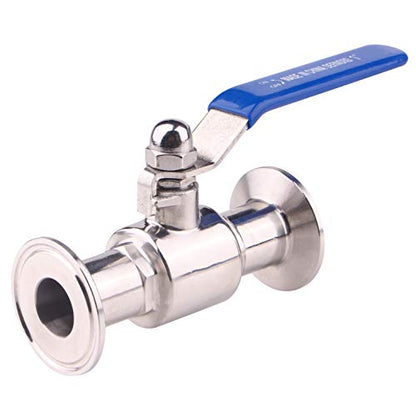 DERNORD 1.5" Tri-Clamp Ball Valve Stainless Steel 304,PTFE Lined. (1 inch Tube OD) - size: 1 inch Tube OD