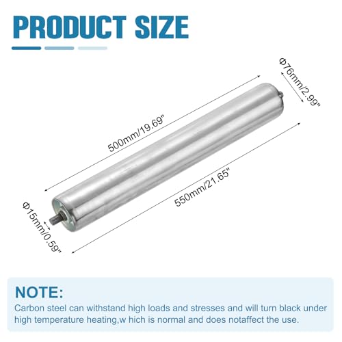 MECCANIXITY Stainless Steel Conveyor Roller 3" Diameter 20" Length Gravity Transmission Replacement Part Galvanized End (Silver) - size: 3"x20"