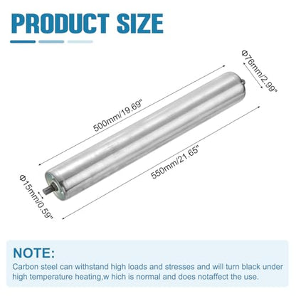 MECCANIXITY Stainless Steel Conveyor Roller 3" Diameter 20" Length Gravity Transmission Replacement Part Galvanized End (Silver) - size: 3"x20"